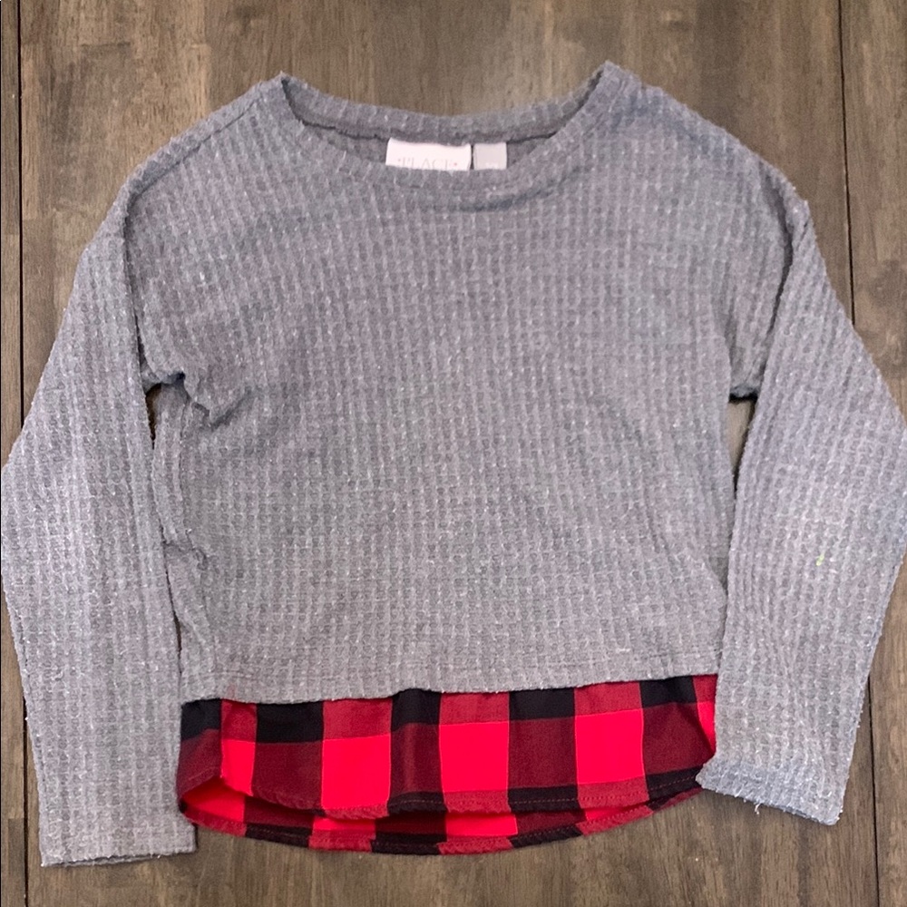 Gray and Red Kids Shirt